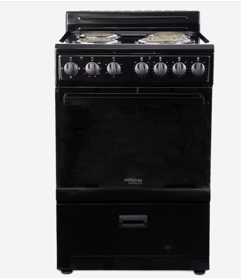 Premium Levella  24-in 4 Elements 2.7-cu ft Freestanding Electric Range (Black with Mirrored Glass Door) added by Spoak Member