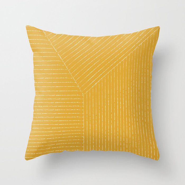 Lines (Mustard Yellow) Throw Pillow by Summer Sun Home Art added by Ashley Genard