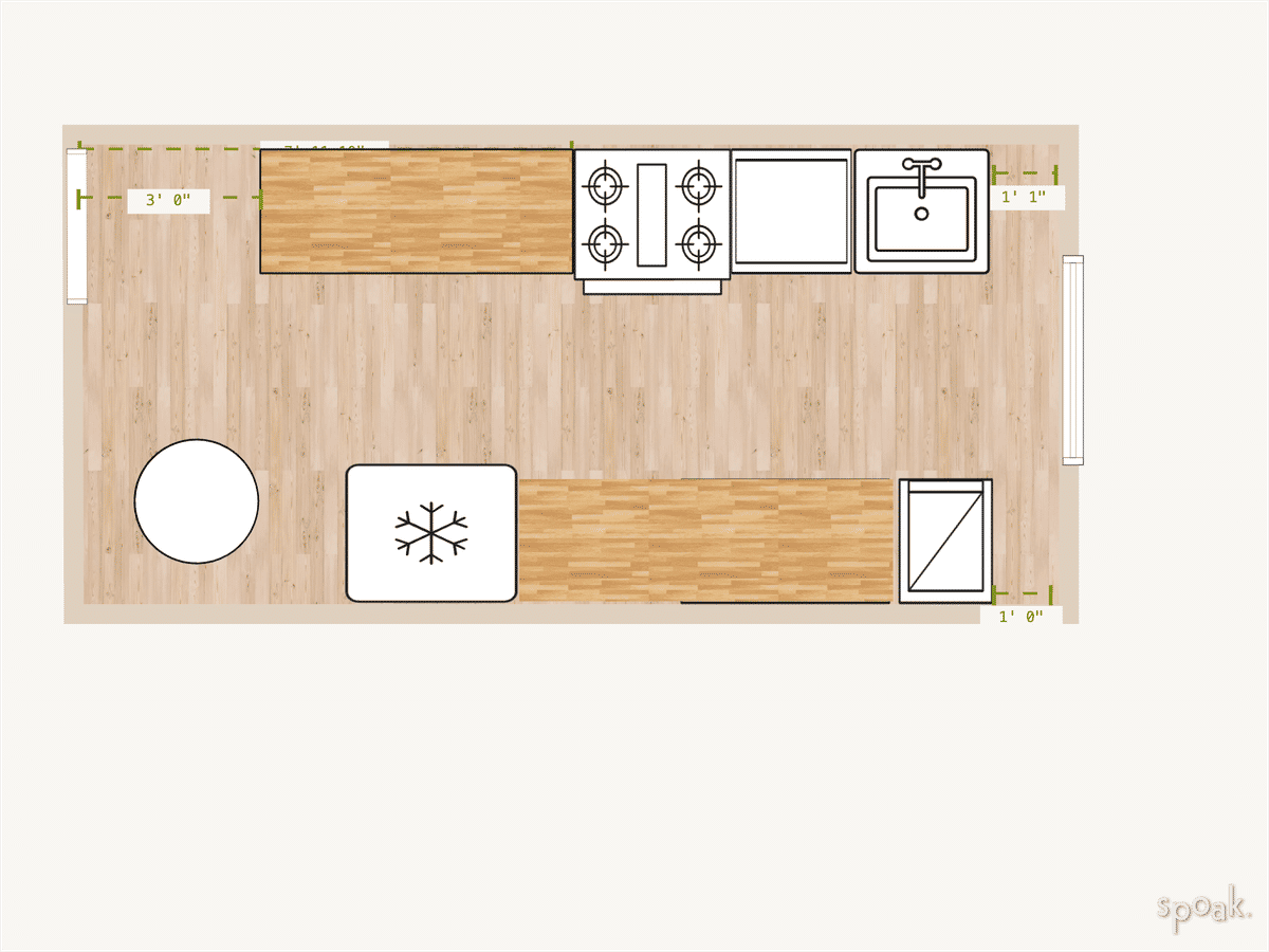 Medium Kitchen Plan designed by Lynn Juang