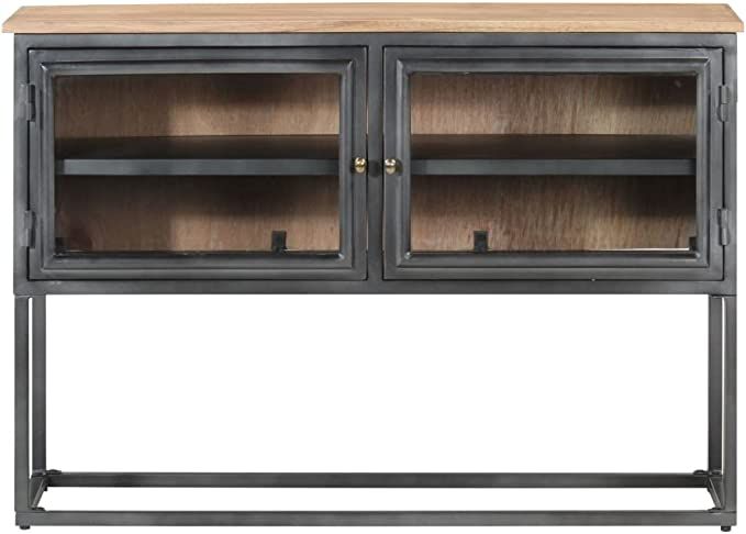 Sideboard Gray 39.4"x11.8"x27.6" Solid Acacia Wood Accent Cabinet,Furniture Organizer,for Kitchen Dining Room,Hallway, Entryway or Living Room added by Chanel Hunton