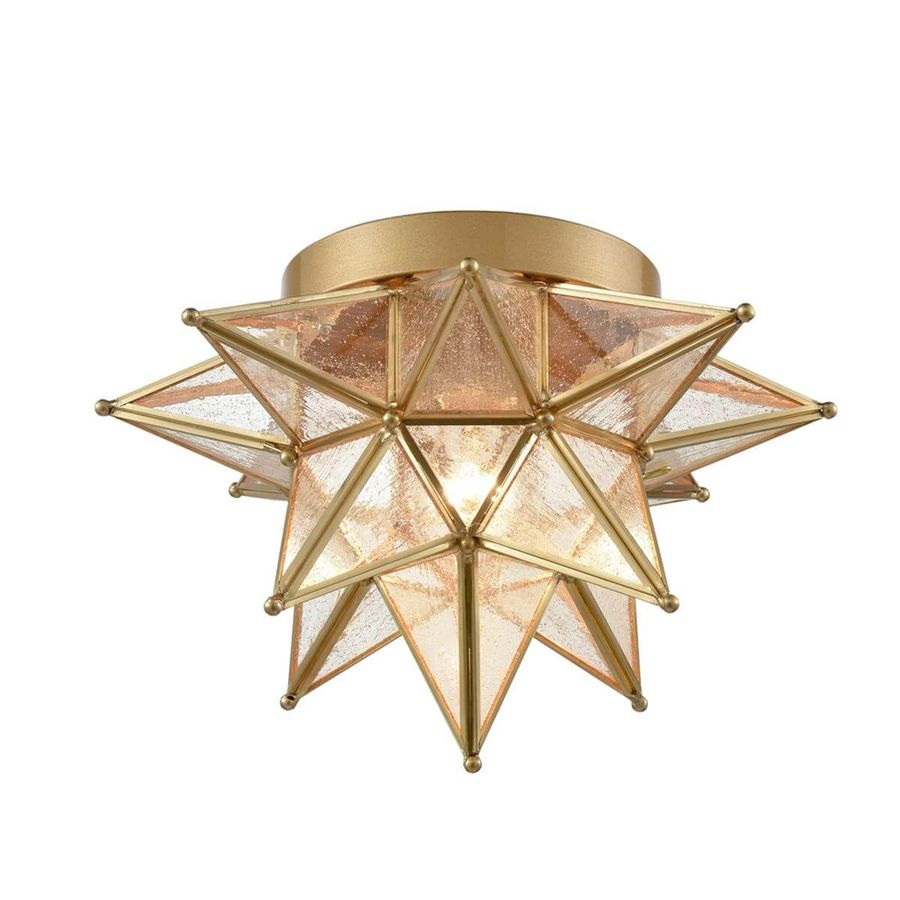 Seeded Glass Brass Moravian Star Ceiling Light Flush Mount added by Eleanor Mills