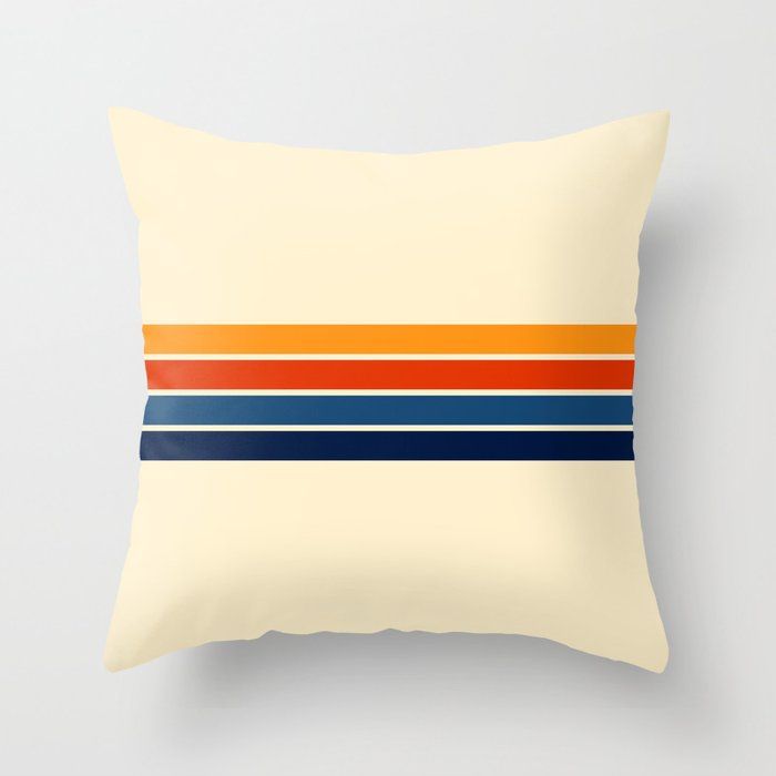 Classic Retro Stripes Throw Pillow by AlphaOmega added by Jenna Quinones