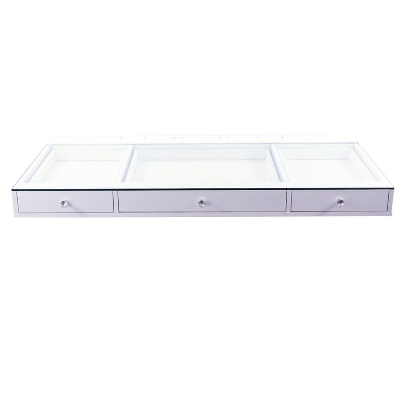 SlayStation Pro 2.0 Vanity Makeup Table with Glass Top and 3 Drawers for Makeup Organizer added by Nevine Amer