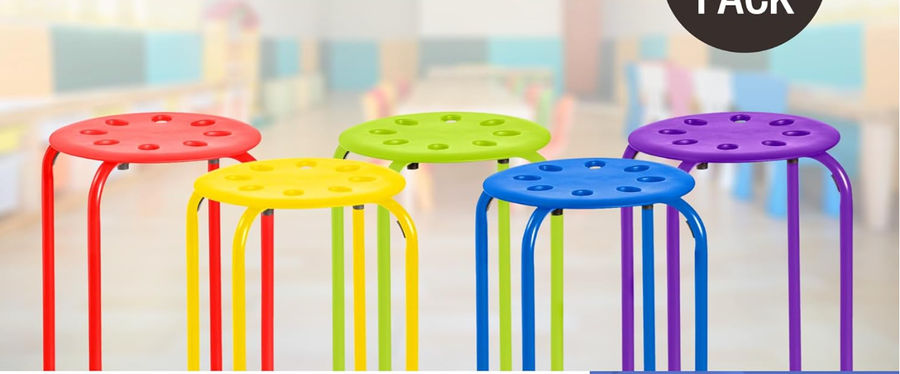 Pack of 5 Stools for Kids and Adults, 17.75"  added by Evelyn .