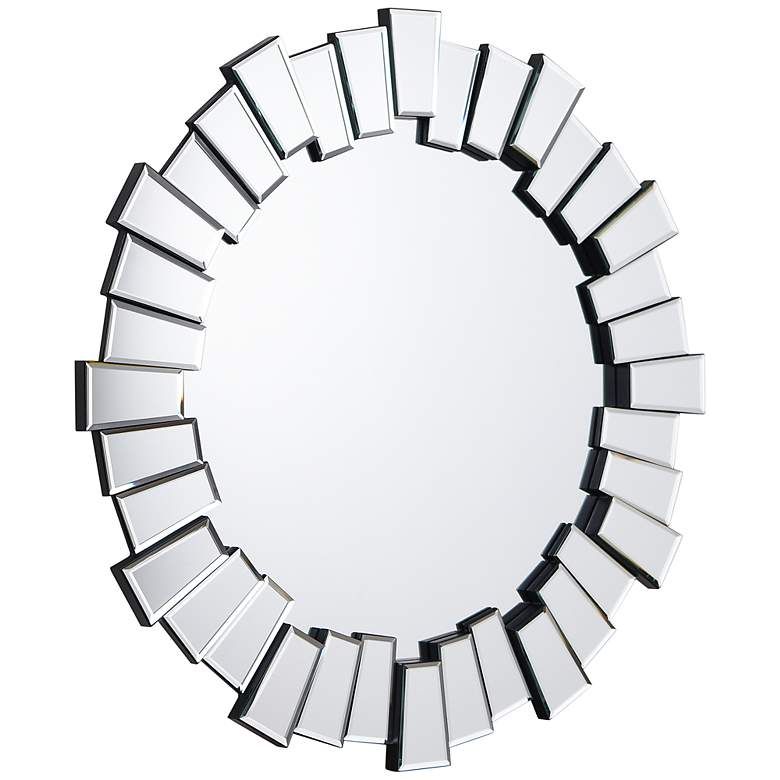 Traverse Moderno Multi-Faceted 34" Round Wall Mirror - #831T0 | Lamps Plus added by Bethesda Contracting