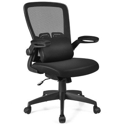 Costway  Mesh Office Chair Adjustable Height&Lumbar Support Flip up Armrest Black added by Jennifer Malinas