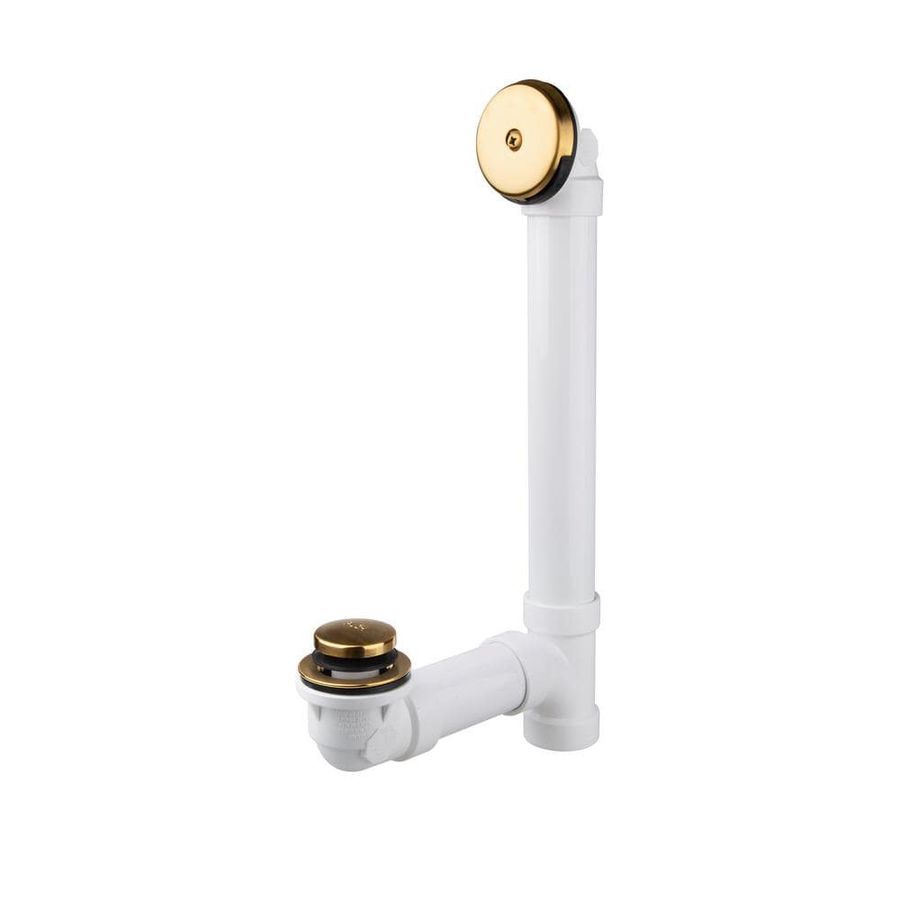 Everbilt Easy Touch 1-1/2 in. Schedule 40 White PVC Pipe Bath Waste and Overflow Drain in Matte Gold SH-7103-PV-01-03-12 - The Home Depot added by Sarah Jackson