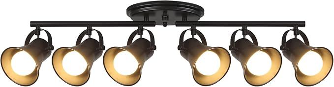 SEEBLEN 6-Light Track Lighting Kit, Directional Ceiling Light, Industrial Black Kitchen Track Lighting Fixtures Ceiling for Kitchen, Living Room, Dining Room, Hallway. added by Rachel Fedorov