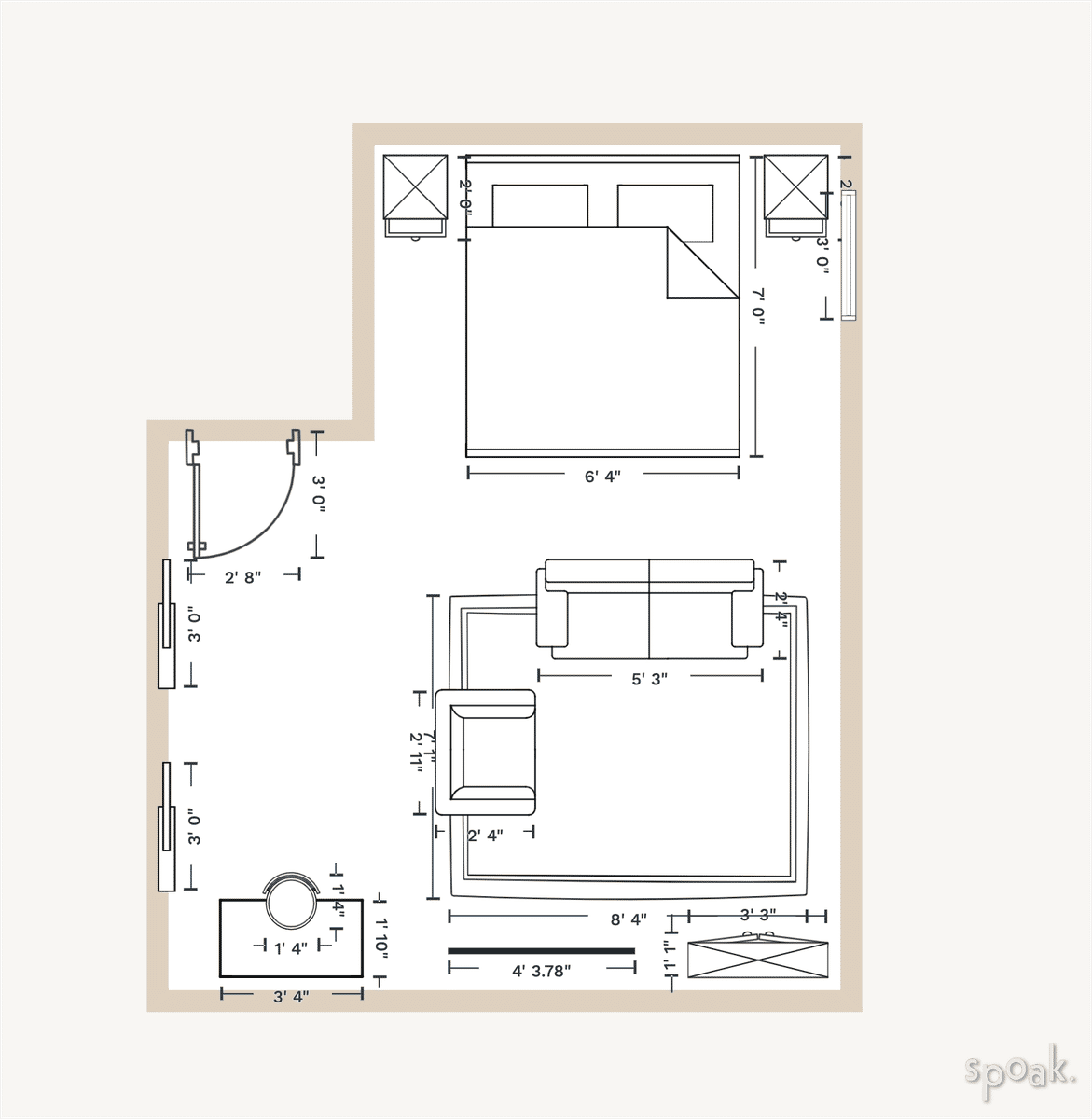 Bedroom Plan designed by Eden Ohayon