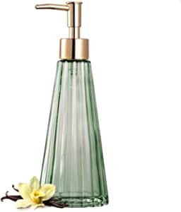 EMPO Vintage Elegant Glass Soap Dispenser, Liquid Soap / Sanitizer / Shampoo Bottle with Pump, Rustic Farmhouse Decor Crystal Hand Soap Dispenser for Kitchen Sink, Bathroom Accessories (Sage Green) added by Amy Marcy