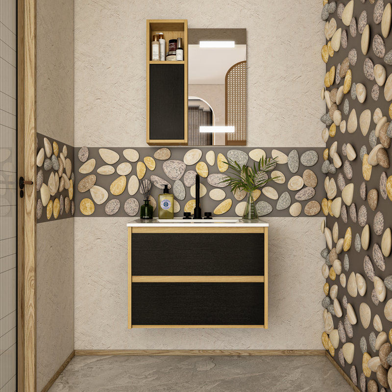 Babbi 24'' Single Bathroom Vanity with Ceramic Top with Mirror added by Ann Le