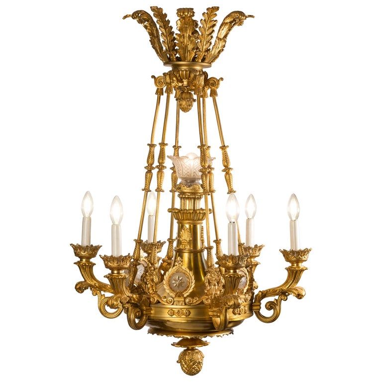 19th Century Antique French Empire Revival Style Ormolu Bronze Chandelier added by Joanna Fernandez