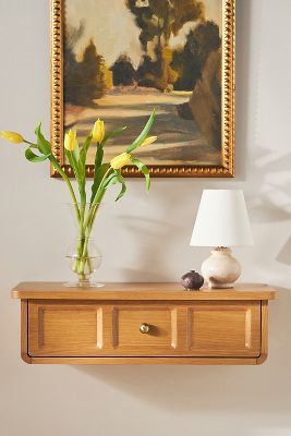 Elle Oak Wood Shelf with Drawer added by Madelynn Furlong
