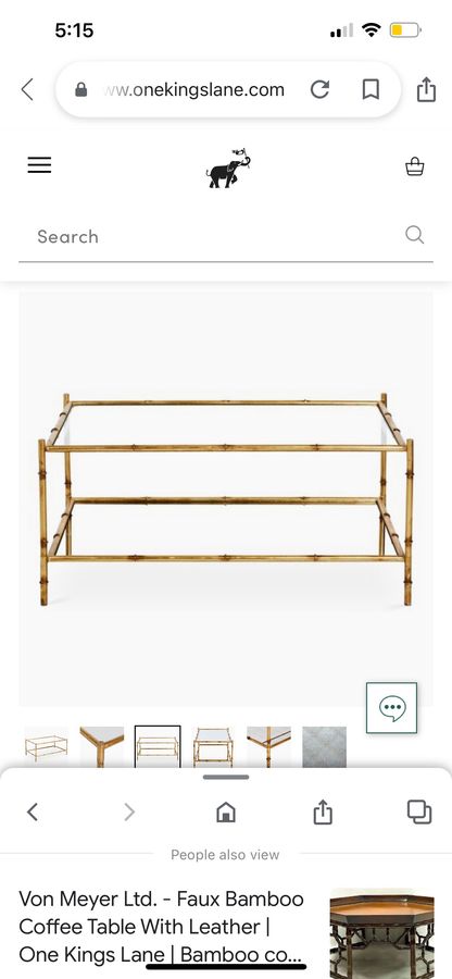 Bamboo two- tier coffee table antique gold added by Tara Biondo
