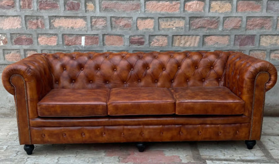 Laramie Chesterfield Leather Sofa added by Heather Hamel