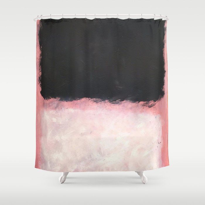 Mark Rothko - Untitled - Pink and Black Artwork Shower Curtain by Art-O-Rama Shop added by Molly Jones