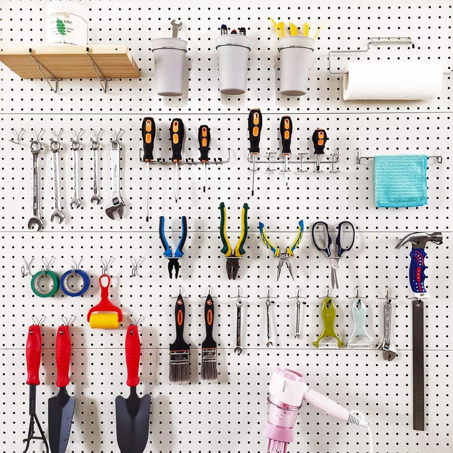 Pegboard Hooks, Will Not Fall Out, for Garage, Workbench, Kitchen, 170 Piece added by Kate Lynn Nemett