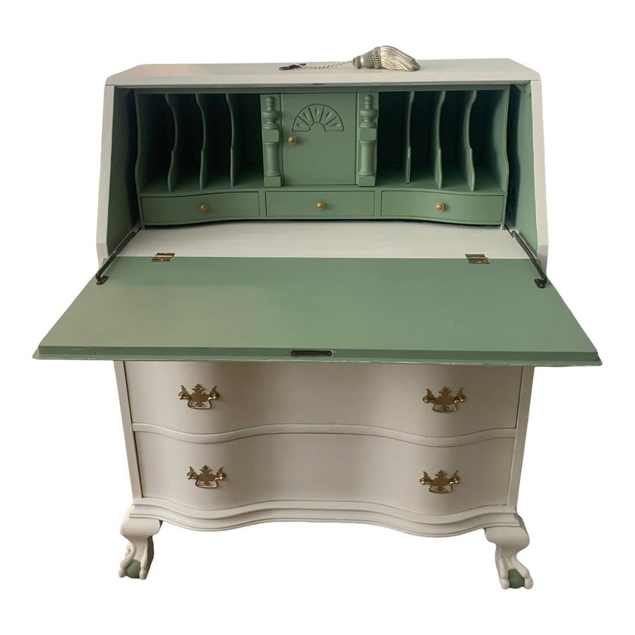 Antique Ball and Claw Foot Secretary Desk, Freshly Painted added by Grace Marra