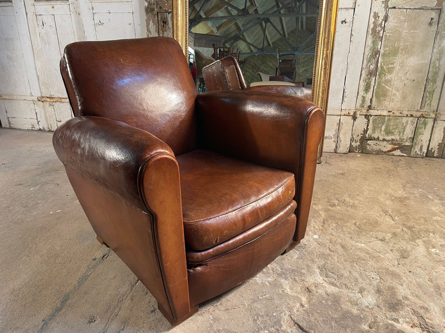 Antique French Leather Club Arm Chair added by Baylen Phillips