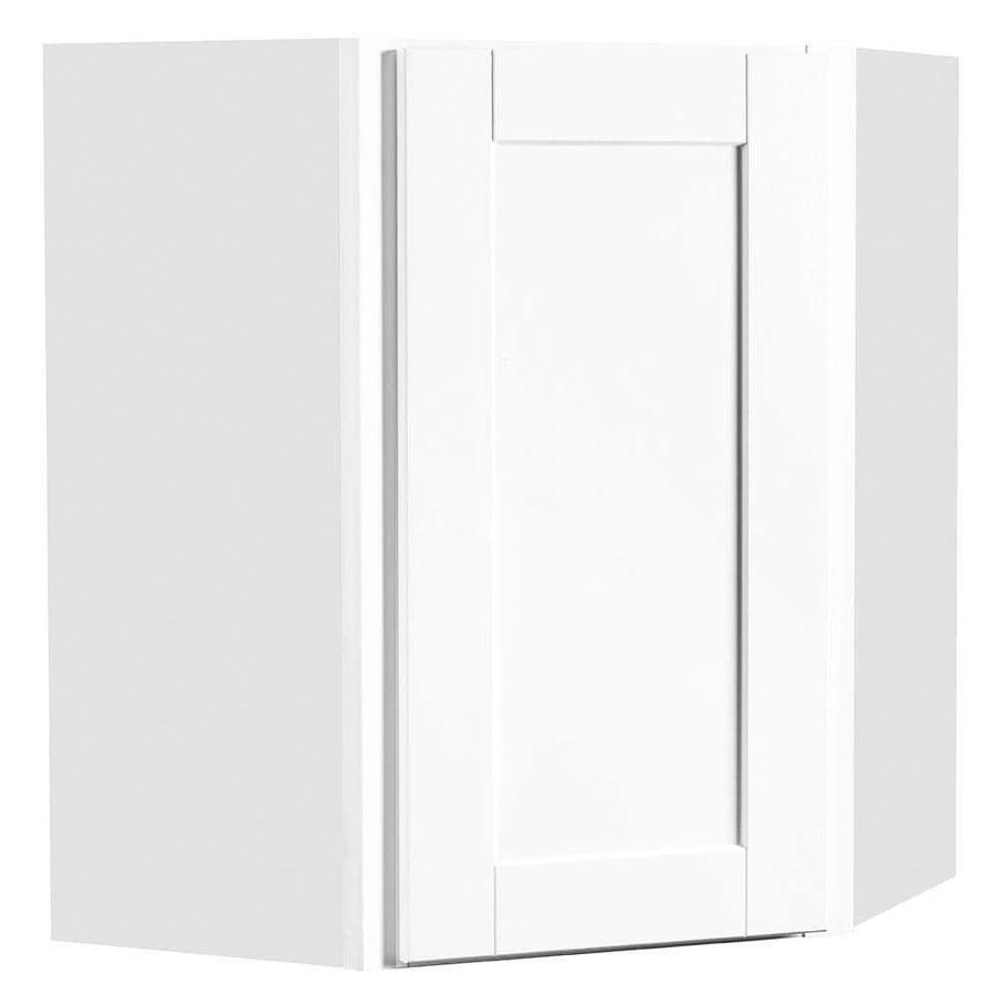 Hampton Bay Shaker Satin White Stock Assembled Diagonal Corner Wall Kitchen Cabinet (24 in. x 30 in. x 12 in.) KWD2430-SSW - The Home Depot added by Aleesha Slattengren