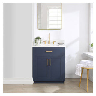 Gavino Vanity With Grain White Composite Stone Top, 30" - Transitional - Bathroom Vanities And Sink Consoles - by Altair | Houzz added by Alicia Locher