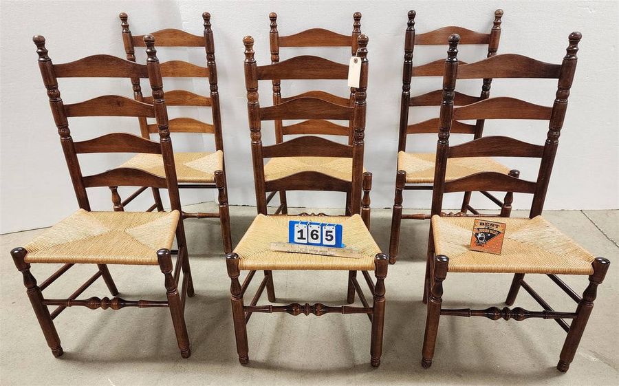(67) Set 6 Ladder Back Rush Seat Chairs - Dec 02, 2023 | George Cole Auctions In Ny added by Madelynn Furlong