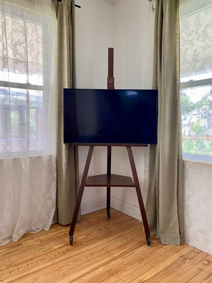 Tall Straight TV stand easel (Solid Walnut) added by Kelsey Adams
