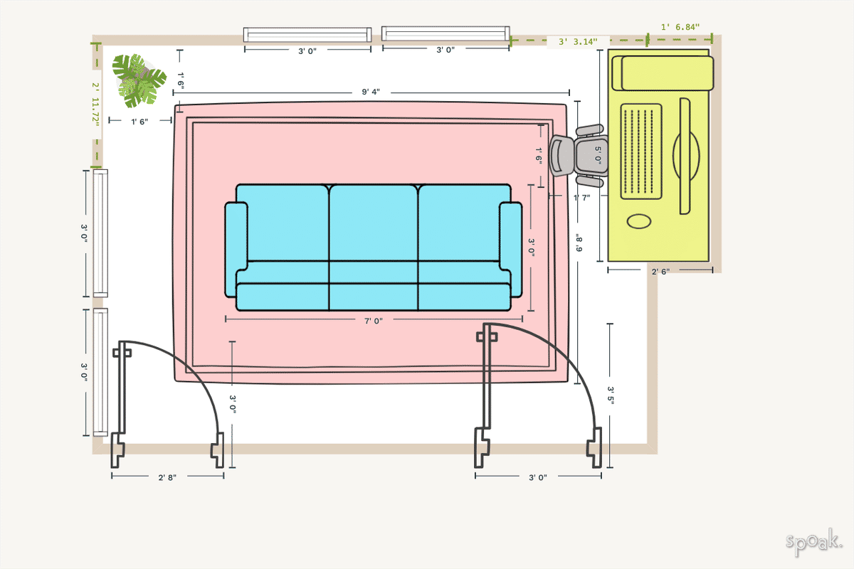 TV Room Floor Plan designed by Rebekah Miel