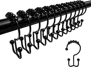 Teskyer Shower Curtain Hooks Rings, Rustproof Metal Double Glide Shower Hooks for Bathroom Shower Curtain Liner and Rod, 12 Set added by Corrie Baguio