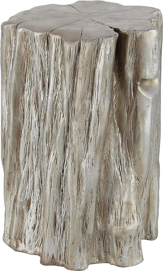 Deco 79 Fiberglass Tree Trunk Accent Table, 13" x 13" x 19", Silver added by Whitney Crutcher