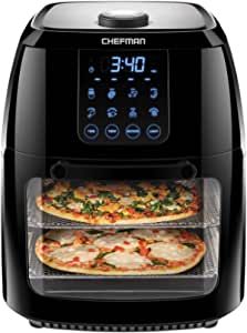Chefman 6.3 Quart Digital Air Fryer+ Rotisserie, Dehydrator, Convection Oven, 8 Touch Screen Presets Fry, Roast, Dehydrate & Bake, BPA-Free, Auto Shutoff, Accessories Included, XL Family Size, Black added by Spoak Member