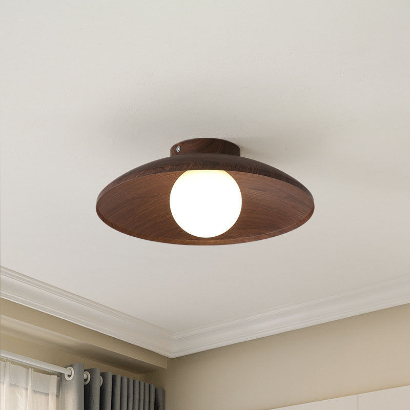 Modern Minimalist Cylindrical Dish Orb Iron Glass 1-Light Semi-Flush Mount Ceiling Light For Bedroom added by Ali Dyer