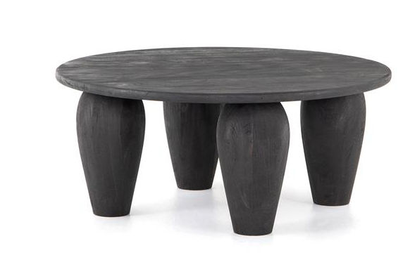 Amina Global Bazaar Black Reclaimed Wood Round Coffee Table added by Camille Ashburn