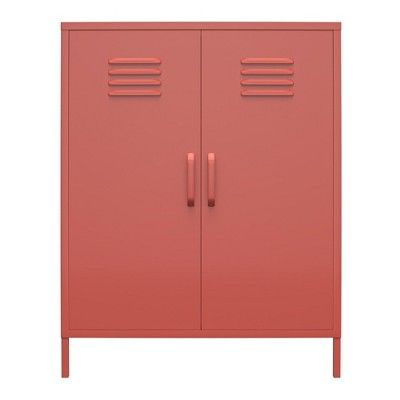RealRooms Shadwick 2 Door Metal Locker Storage Cabinet with 3 Shelves, Terracotta added by Spoak Member