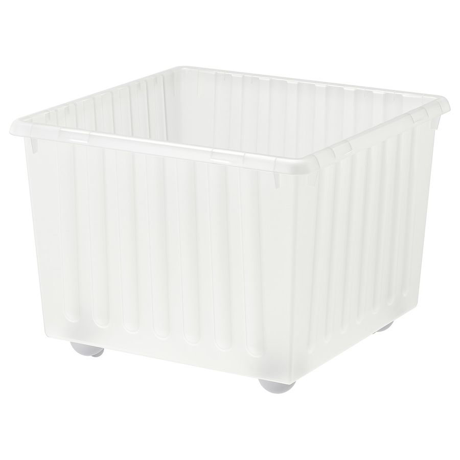 VESSLA Storage crate with casters, white, 15 ¼x15 ¼" - IKEA added by Michelle Rosenhouse