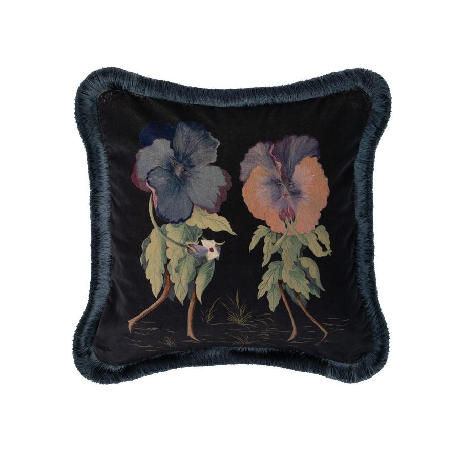LOVE LETTER Medium Fringe Velvet Cushion - Noir added by Jen Stringfield