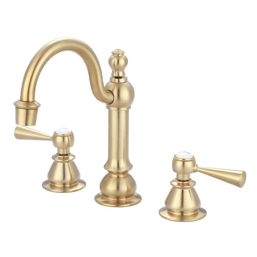 Water Creation 8 in. Adjustable Widespread 2-Handle High Arc Lavatory Faucet in Satin Brass F2-0012-06-TL - The Home Depot added by Fabled Island