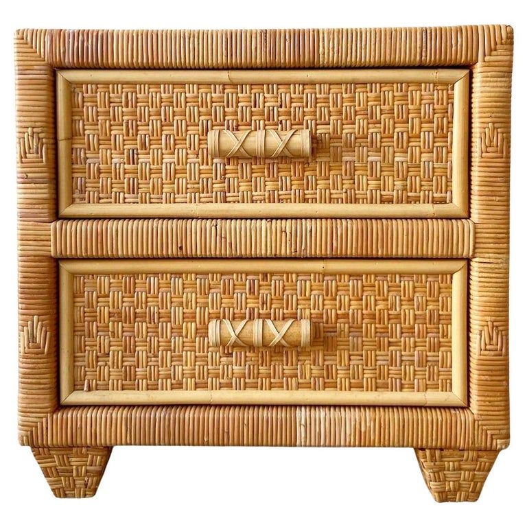 Boho Chic Wicker and Rattan Nightstand added by Rose O'Connor