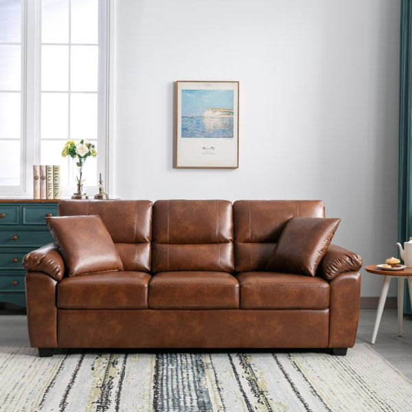 Ornas 82.75'' Vegan Leather Sofa added by sallie tyler