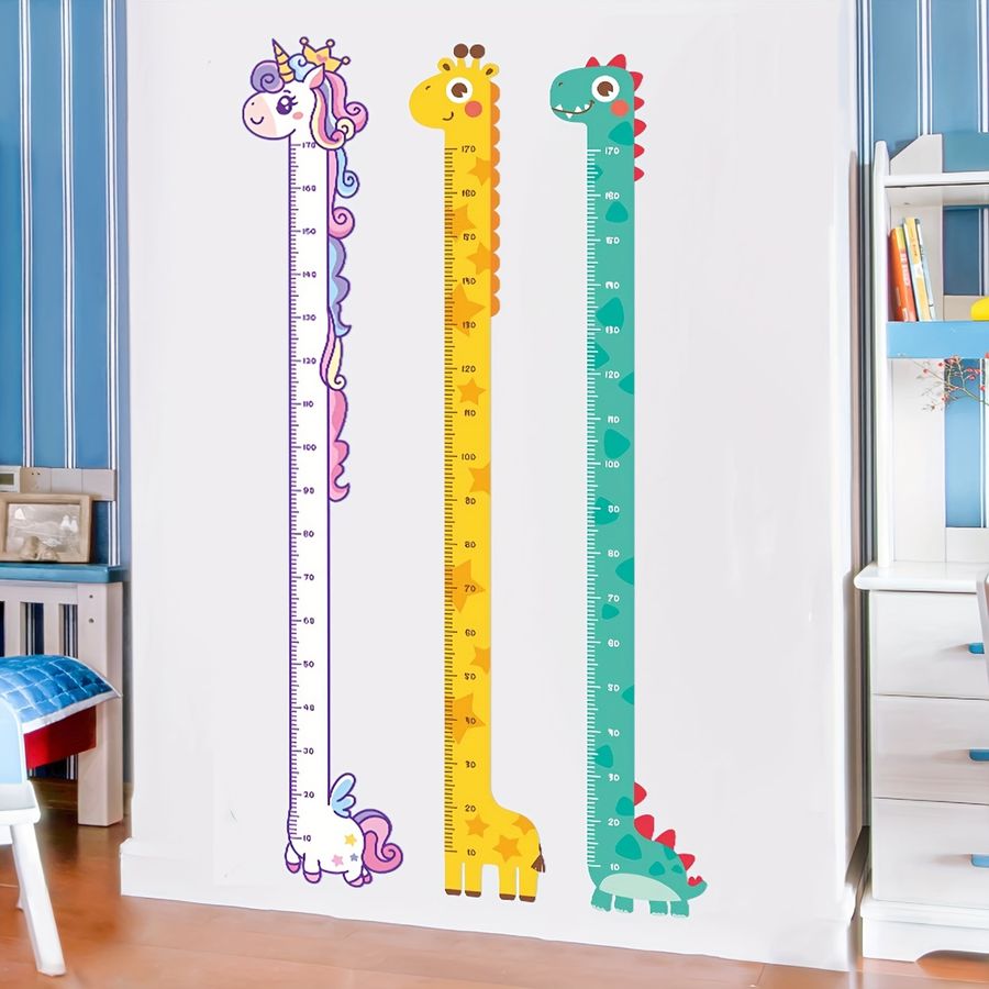 1pc Creative Cartoon Height Wall Sticker - Unicorn Giraffe Dinosaur - Self-Adhesive Removable Room Decor for Kids - Measure Your Child's Growth with Fun and Style added by Kalie Bass