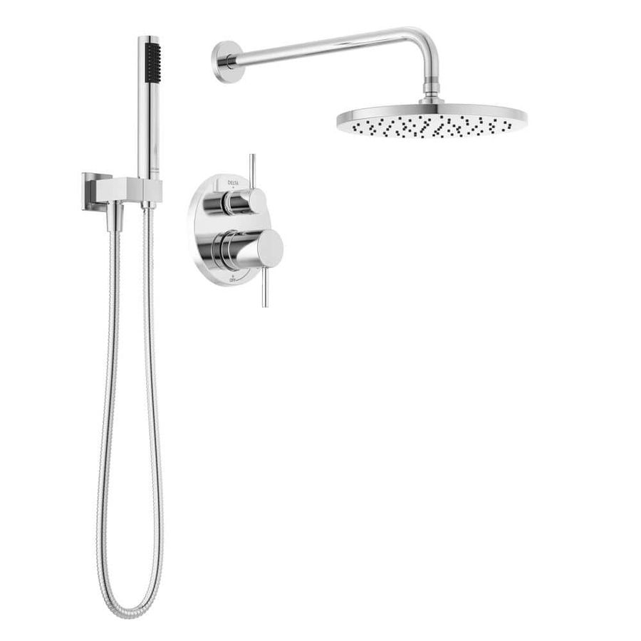 Delta Modern 1-Spray Raincan Wall Mount Fixed and Handheld Shower Head 1.75 GPM in Chrome 342702 - The Home Depot added by Cara Fitzwater
