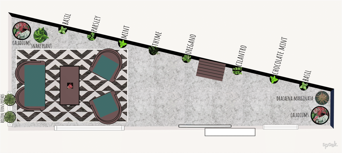 Outdoor Floor Plan designed by Inez Cavallaro