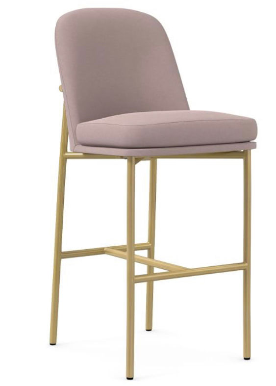 Jack Metal Frame Bar & Counter Stools, Mauve Performance Velvet added by Elevated by Elise LLC