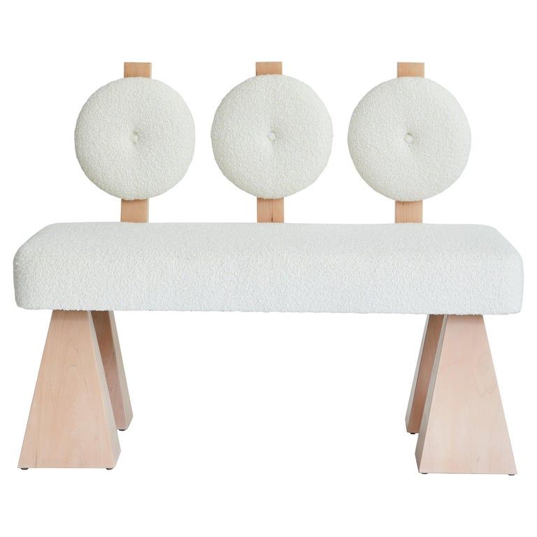 Lola Settee, Bouclé and Natural Wood Settee by Christian Siriano added by Rxchel Abrahams