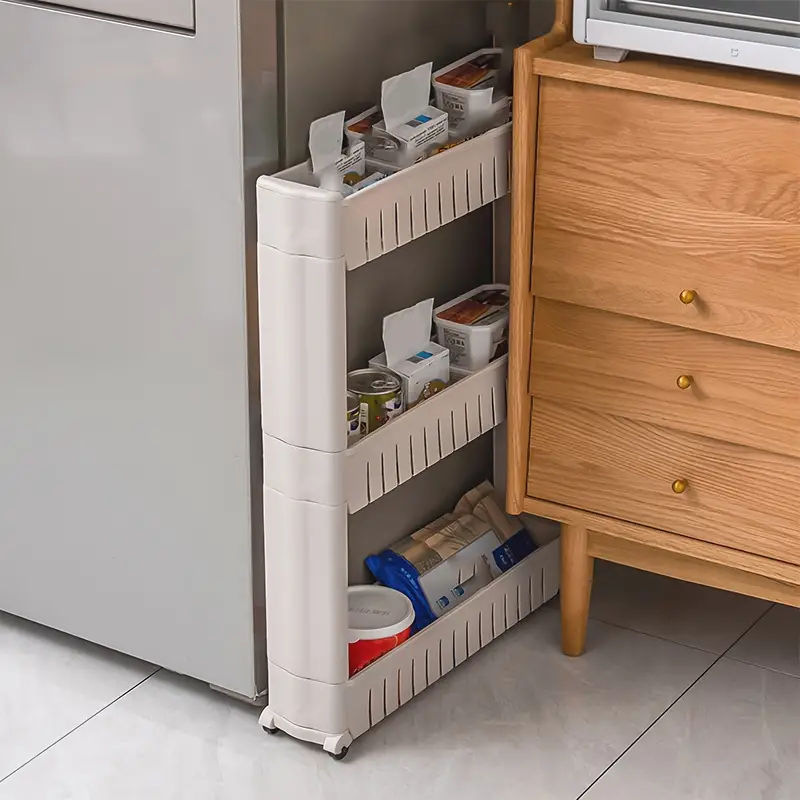 Narrow Storage Cabinet For Bathroom And Living Room - Floor-standing Gap Trolley With Movable Shelves For Organizing Toiletries And Accessories - Temu added by Sarah Jackson
