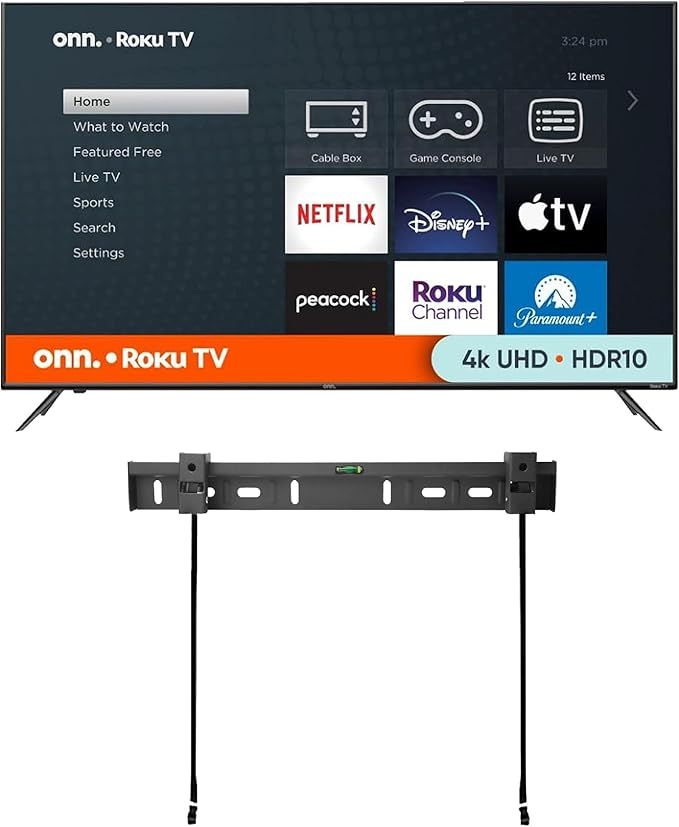 ONN 65-Inch Class 4k HDR10+ Smart TV + Free Wall Mount with Wi-Fi Connectivity and Mobile App | Flat Screen TV | Compatible with Home Kit | Alexa and Google Assistant (Renewed) added by stefany alves