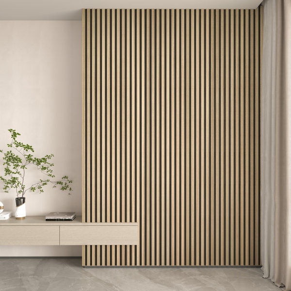 94" L x 24" W Acoustic Wood Wall Paneling, Decorative Soundproof Panels for Walls and Ceilings, 3D Slat Wood Wall Panels added by Tania Fitzgerald