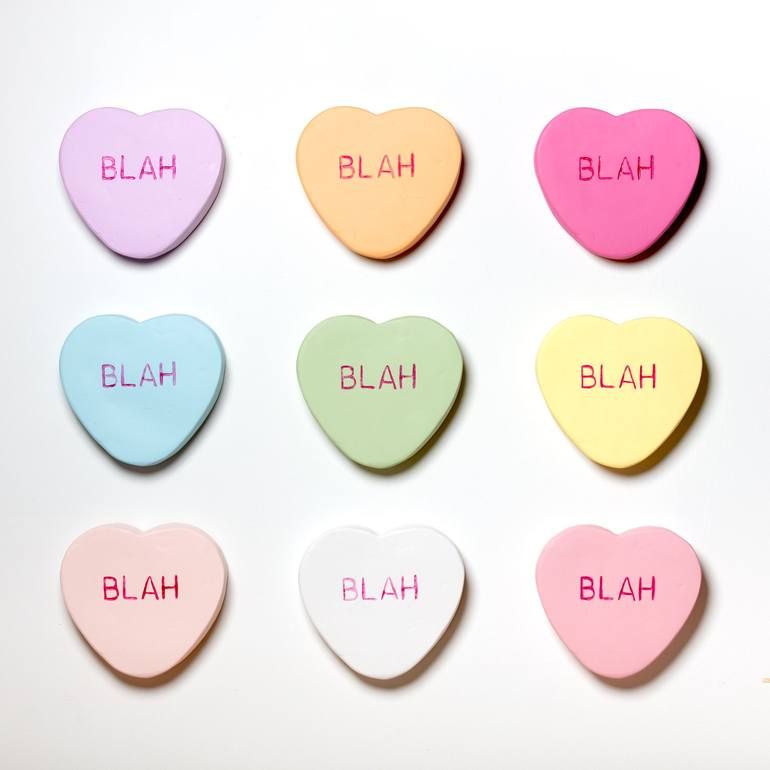 Conversation Hearts Set of 9 Sculpture by Anna Sweet | Saatchi Art added by Alexa Dayan