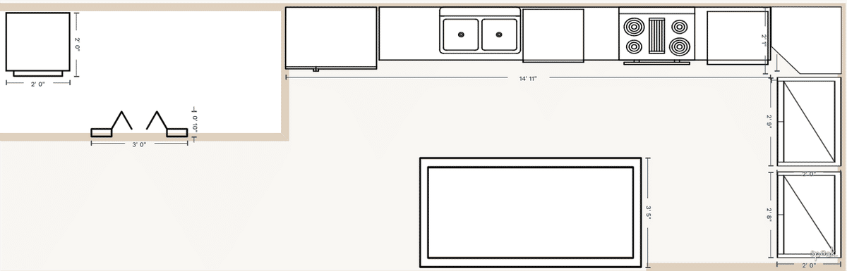 Small Kitchen Floor Plan designed by Cilia Scifo