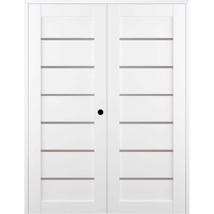 Belldinni Alba 56 in. x 80 in. Left-Handed Active 6-Lite Frosted Glass Bianco Noble Wood Composite Double Prehung French Door 260907 - The Home Depot added by Loren Parra